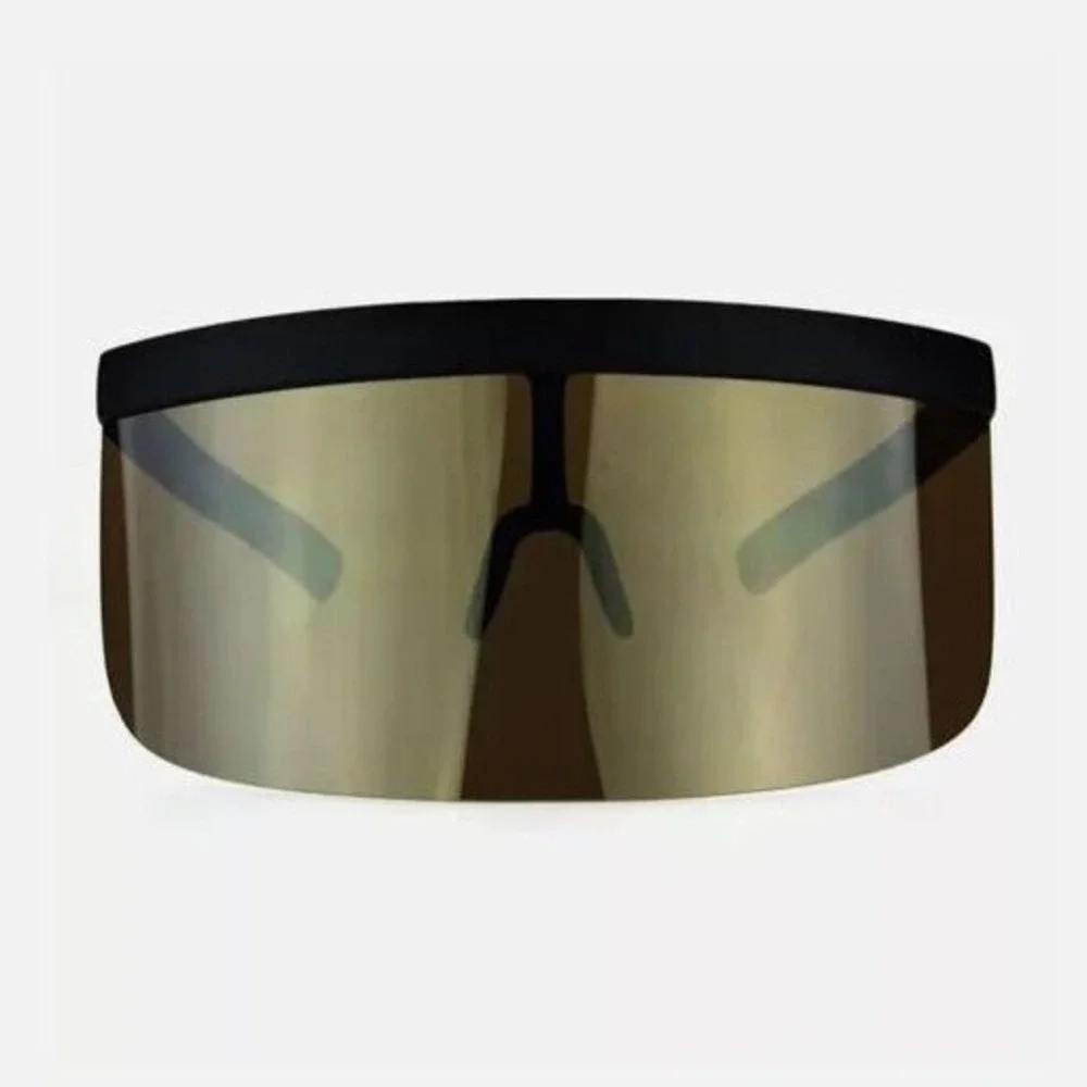 Visor Sunglasses for Men and Women, Futuristic Face Shield Glasses Gold Mirror‎
